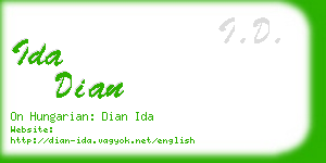 ida dian business card